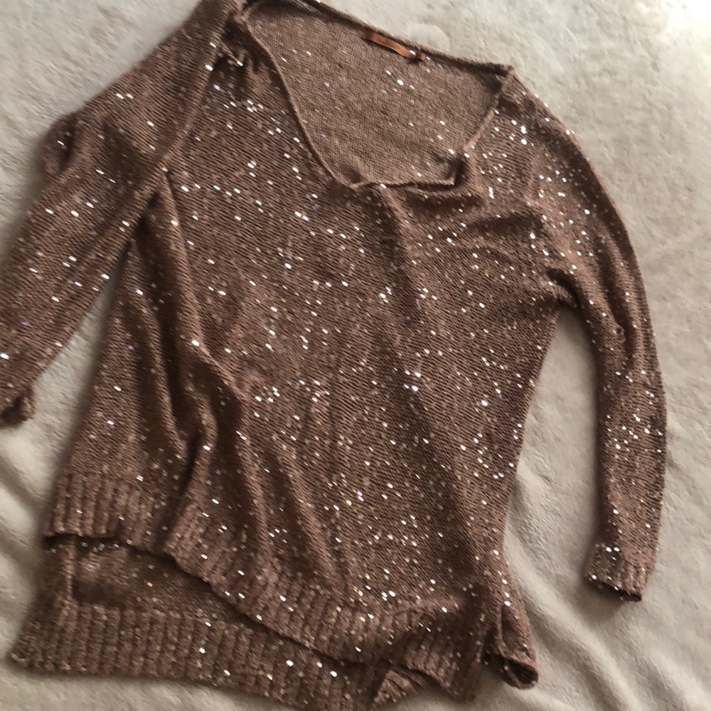 Sparkly dark golden shine sweater